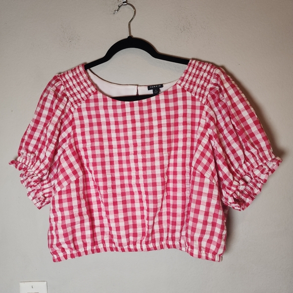 Torrid Midi Seersucker Smocked Skirt Set Pink White Gingham Plaid Size 1X - Picture 10 of 16